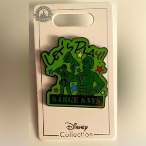 Disney Green Army Men from Toy Story - NEW  - Sarge says Let’s Play Pin